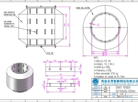 直径2.74米，高度2.43米的甜甜圈护舷（donut fender）图纸