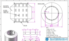 直径2.74米，高度2.43米的甜甜圈护舷（donut fender）图纸