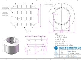 直径2.74米，高度2.43米的甜甜圈护舷（donut fender）图纸