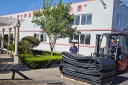 25个1.5×15米的船舶下水气囊(qn15150-5)装40柜子发往智利客户船厂